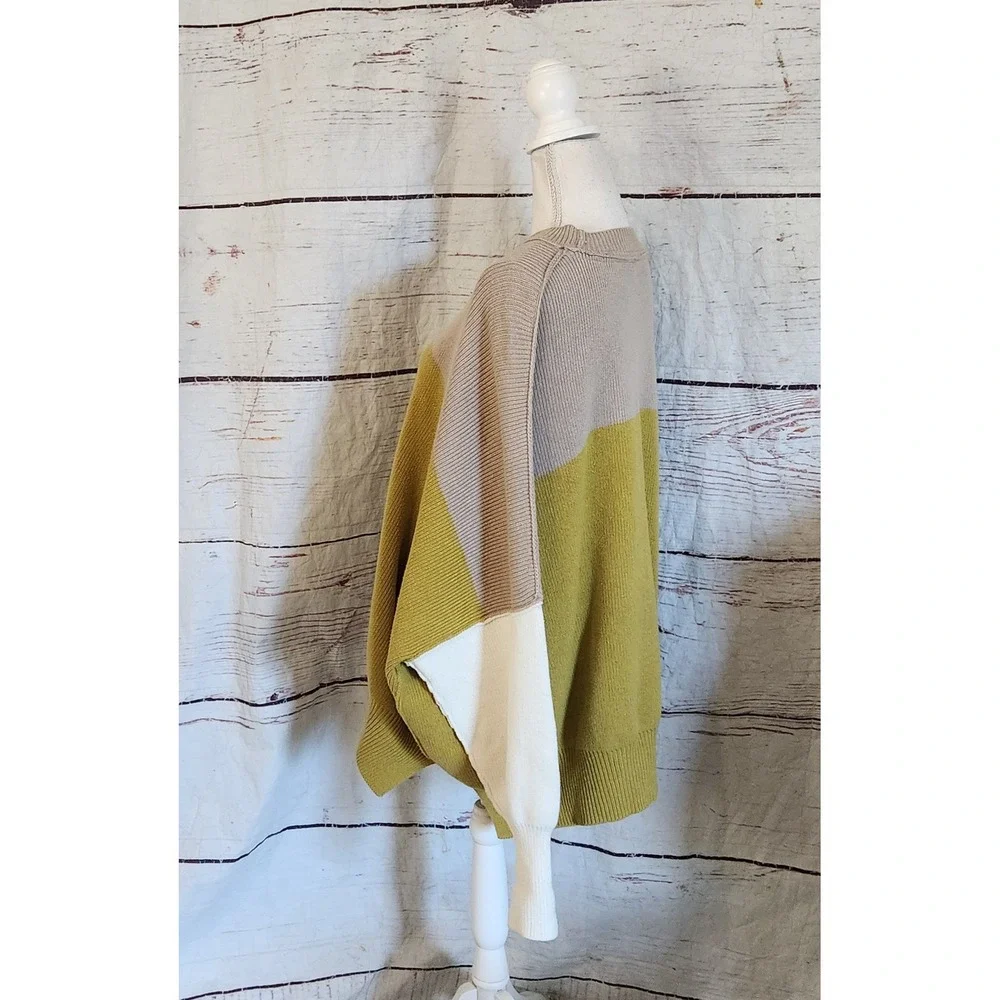 Free People Easy Street Colorblock Ribbed Oversized Sweater Size Large
